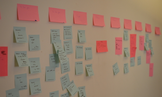 Planificar un gran taller utilizando notas Post-it