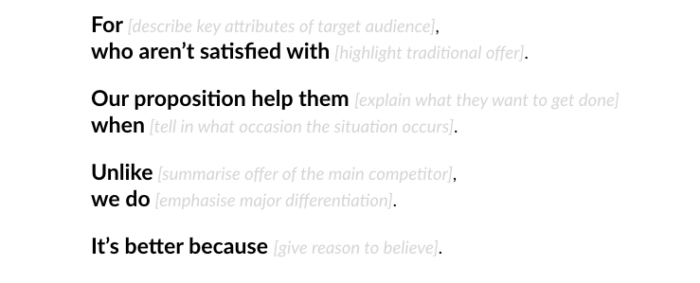 value proposition statement example